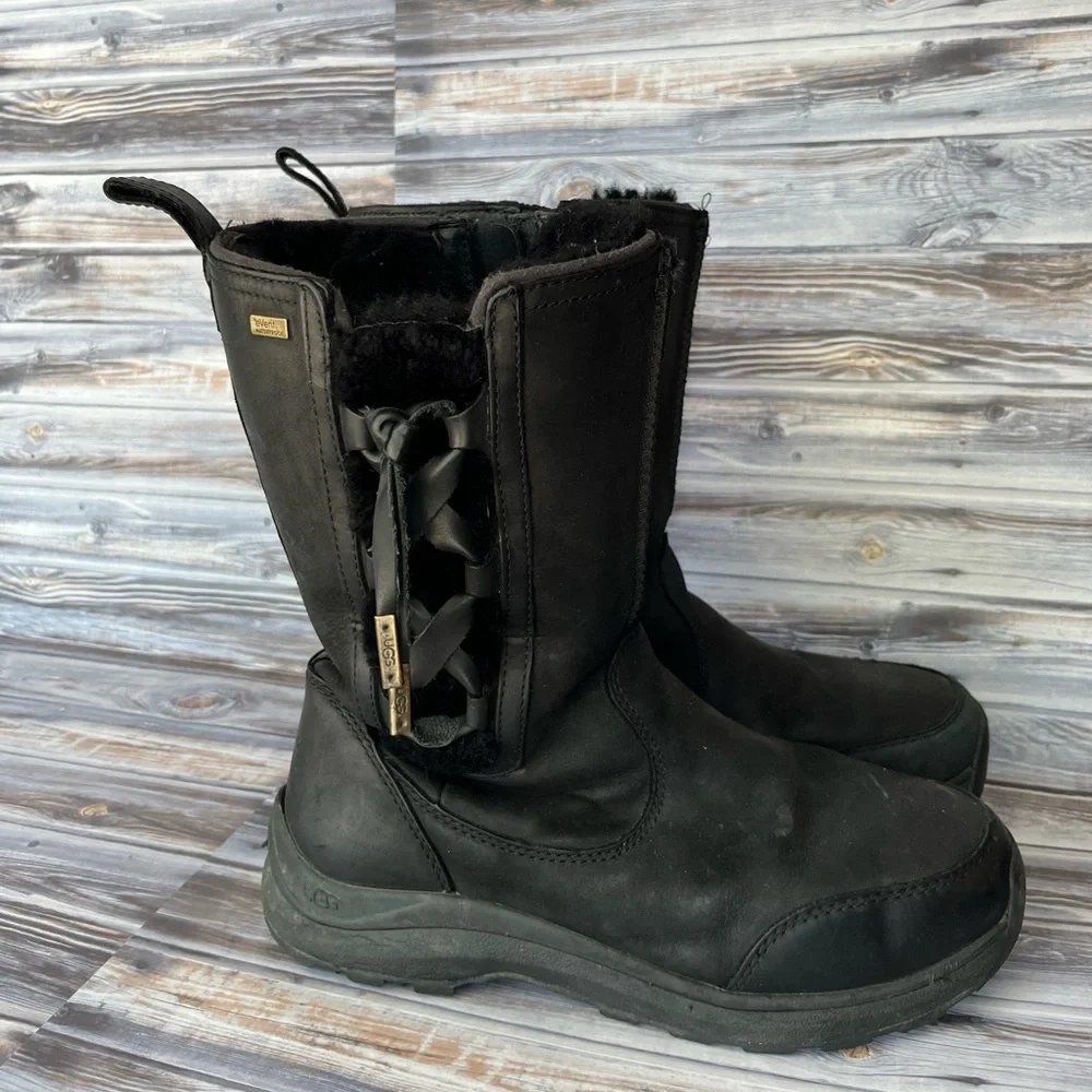 UGG SUVI WATERPROOF WOMEN WINTER BOOTS LEATHER BLACK